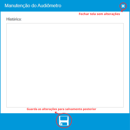 Histórico de Manutenção do Audiômetro