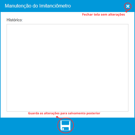 Histórico de Manutenção do Imitanciômetro