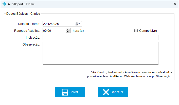 Tela Dados Básicos Coletor Offline