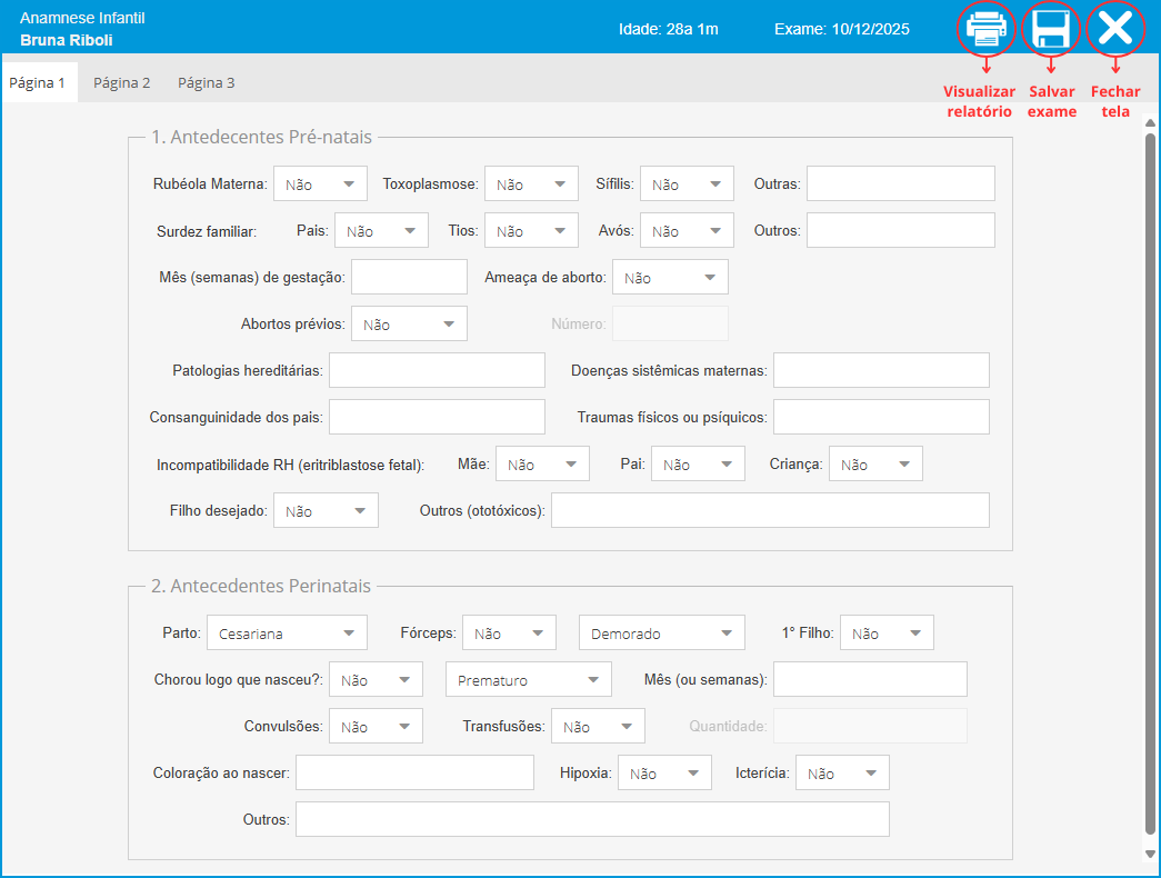 Página 1 Anamnese Infantil