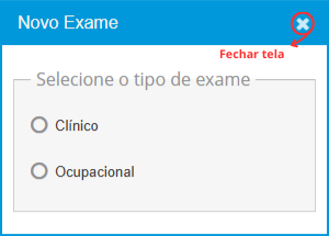 Tipo do Novo Exame