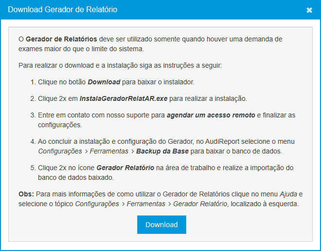 Informações do Gerador de Relatório
