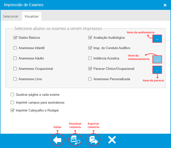Aba Visualizar - Relatório de Exames com Filtro